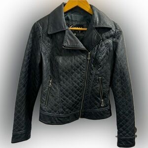 Guess Quilted Faux Leather Biker Jacket